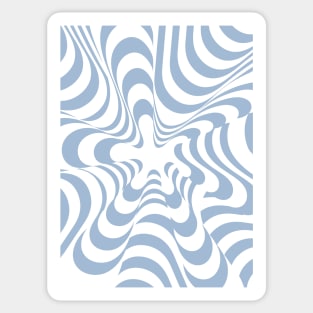 Abstract Groovy Retro Liquid Swirl Light Blue Pattern Sticker